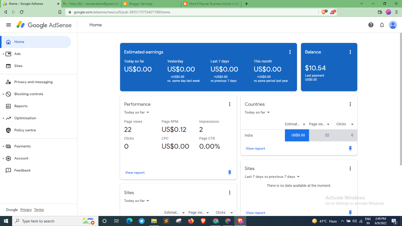 PIN veryfid Adsense Account avelable, 6 month old, domain