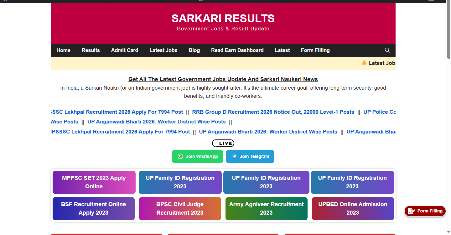 Sarkari Result Templates For Generate Press theme